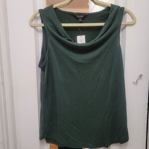 Banana Republic Modal Cowlneck Green Slvless Top S NWT Timeless Elevated Basic
